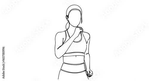 Fitness at home is achievable with this illustration of woman exercising with weights, building strength, and staying active. Enjoy fitness at home to maintain wellbeing, focus, and consistency.