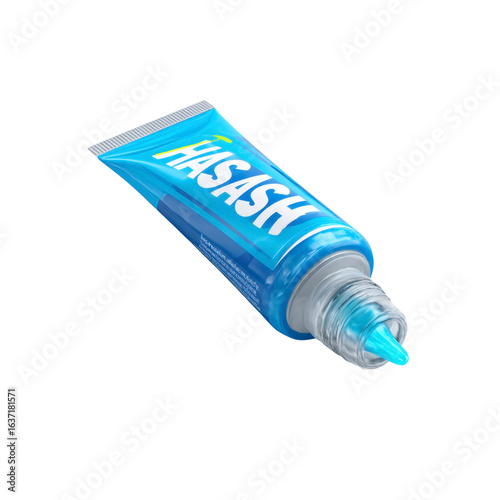 Close-up of a Blue Tube of Hasash Adhesive with Precision Applicator Tip