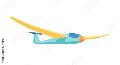 Stylish minimalist glider illustration on a clean white background showing the aircraft