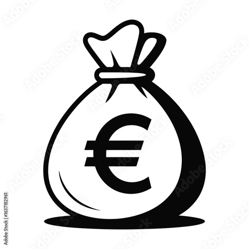 Money bag with euro symbol illustration