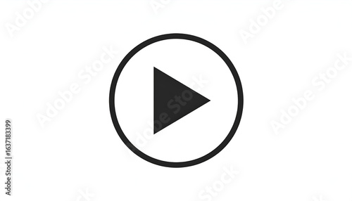 Play Button Icon with Circle, and Media.
