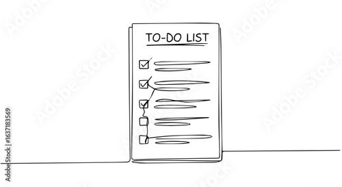 To do list graphic shows priorities on white background, with completed tasks marked off. To do list graphic is simplistic and clear.