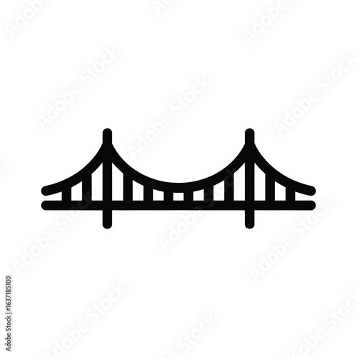 Simple outline icon of a suspension bridge