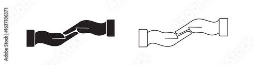 Exchange and Transfer Icon Set - Giving and Receiving Hands