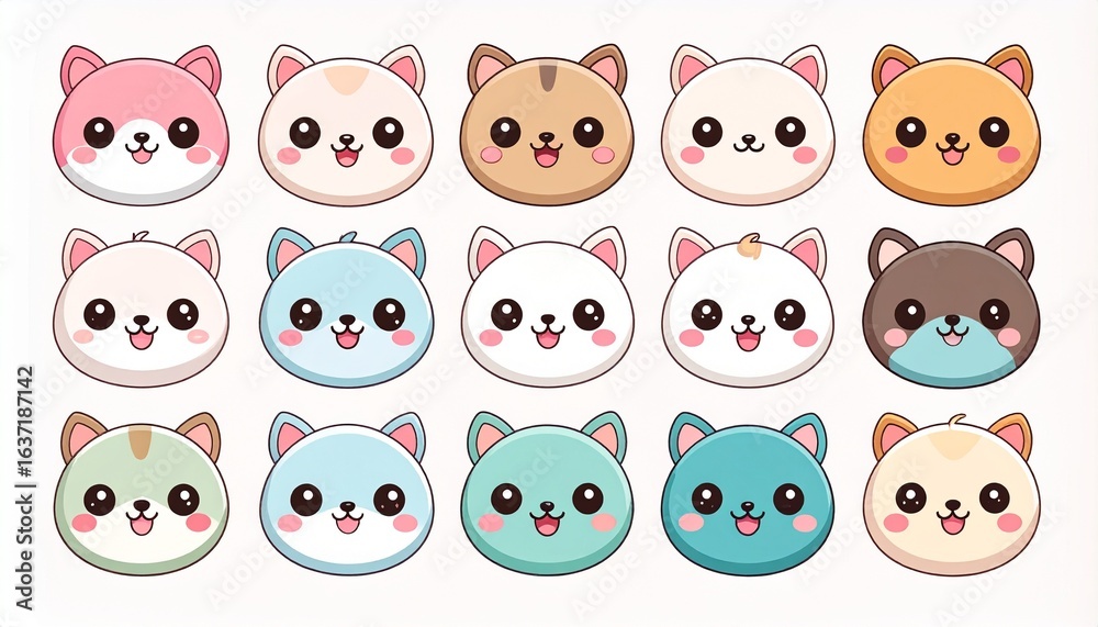 Fototapeta premium stylish and cute bubo vector icon set for creative designs projects, minimalistic