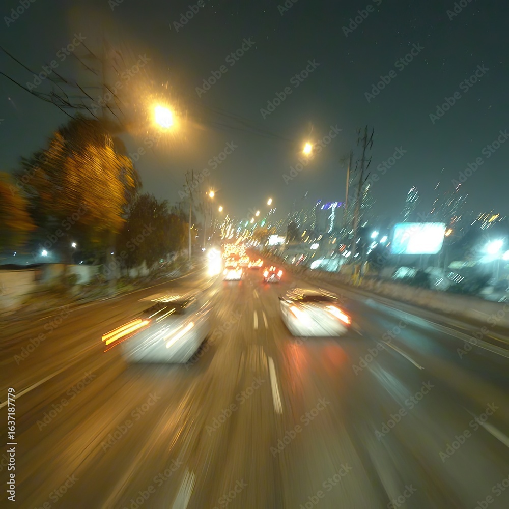 Night City Traffic Blur Night City Traffic Blur