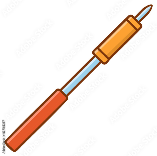 Colorful Cartoon Soldering Iron Illustration for Electronics Repair and DIY Projects