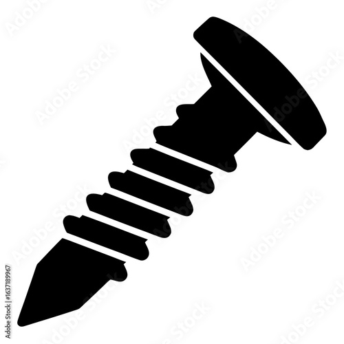 Screw Icon Line Art Vector Illustration for Hardware and DIY Designs