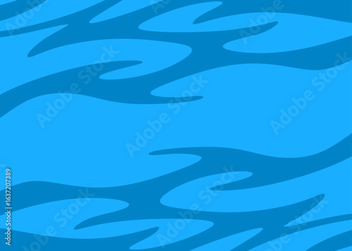 Minimalist blue background with cute wavy lines pattern