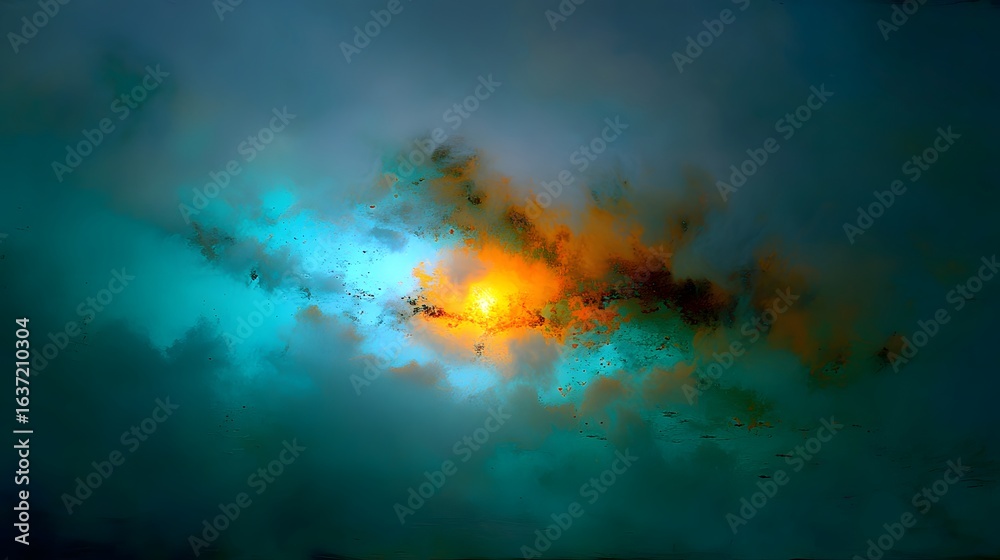 Fototapeta premium Vivid, abstract cloudscape with warm hues.