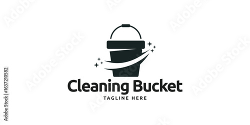 Clean bucket logo icon symbol