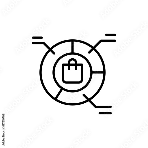 Market management outline icons, minimalist vector illustration ,simple transparent graphic element .Isolated on white background