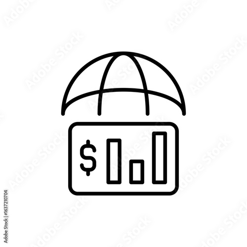 Market management outline icons, minimalist vector illustration ,simple transparent graphic element .Isolated on white background