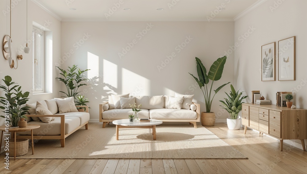 Fototapeta premium Modern Serenity: A Minimalist Living Space