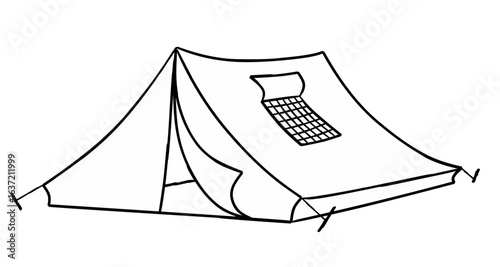 Line camping tent icon