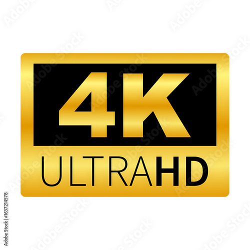 4K Video Resolution Badges – Ultra HD Quality Icons, PNG Transparent