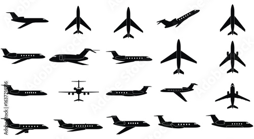 Various Airplane illustration Silhouettes  Collection