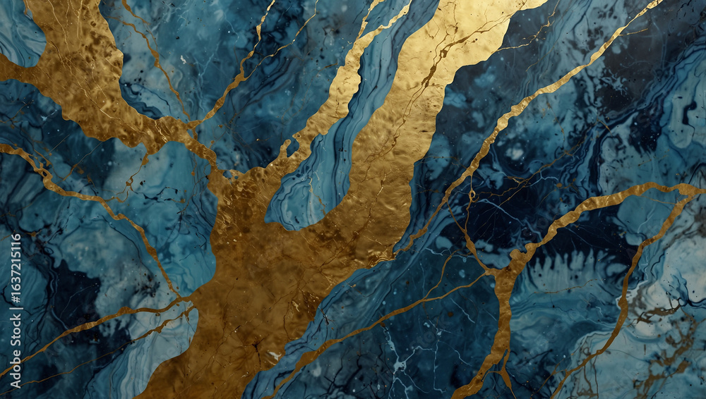 Naklejka premium Luxurious Blue Marble Texture with Subtle Gold Veins – Seamless High-Resolution Polished Stone Pattern