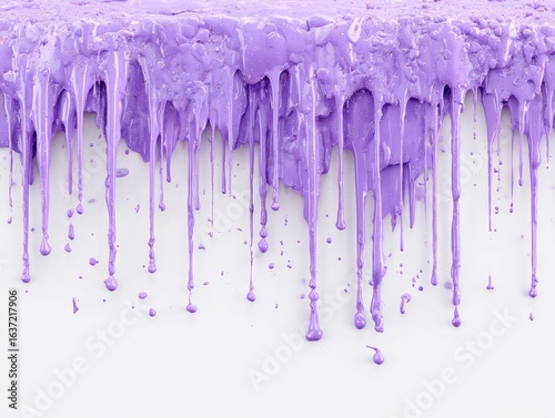 Dripping,  lilac  paint  flows  down  white