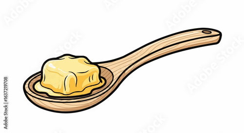 Wooden spoon with butter