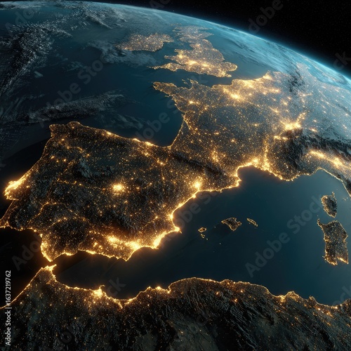 European night lights from space