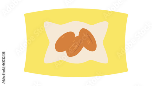 Almond snack bag illustration vector image for healthy food and nutritious diet concept graphic design element