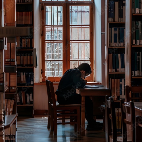  A student sitting in a cozy study corner with study instruments 