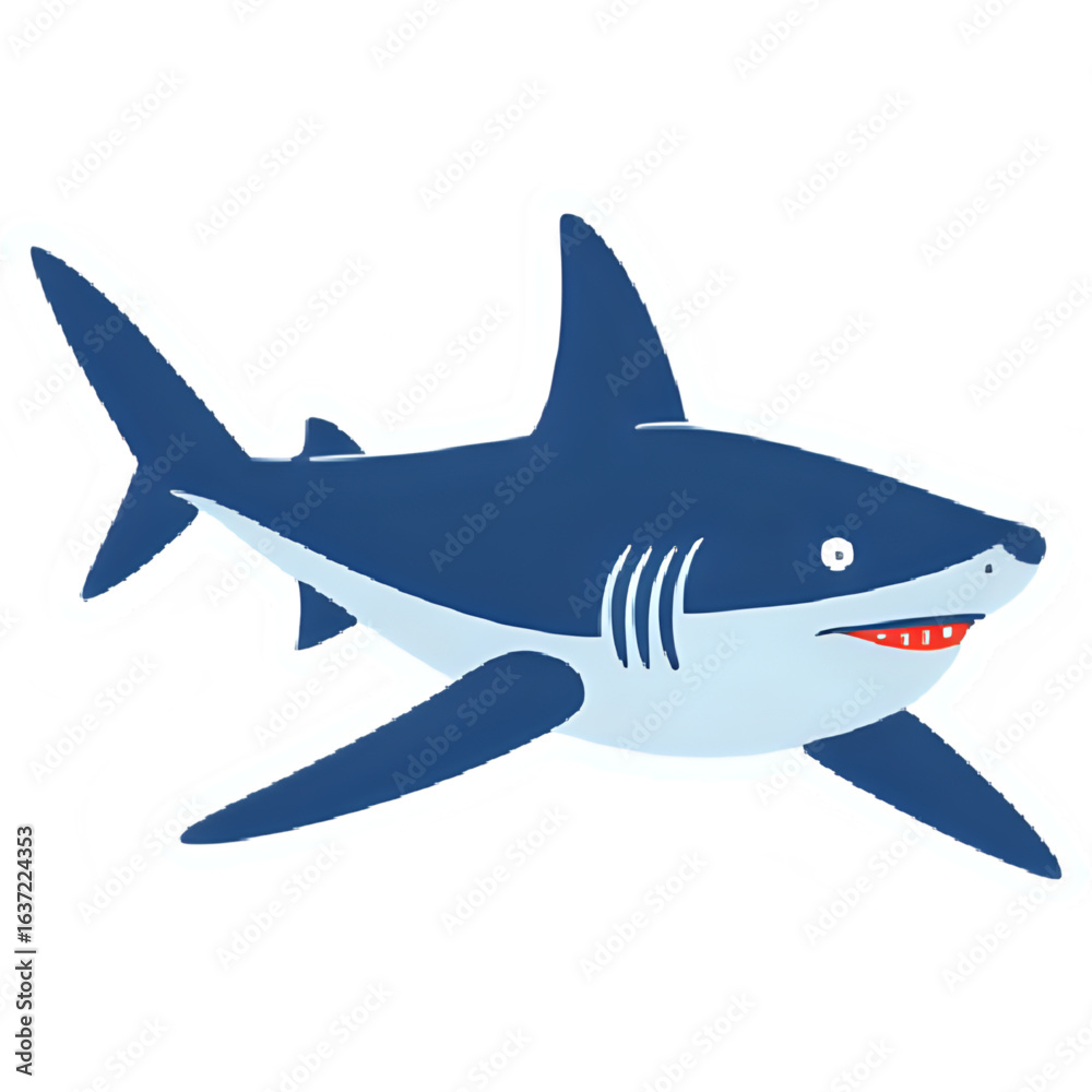 Obraz premium shark cartoon isolated on white