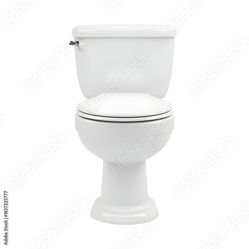 White porcelain toilet against black background