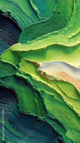 Pastel Green Paint Strokes Abstract Background. Creative and Artistic Expression.