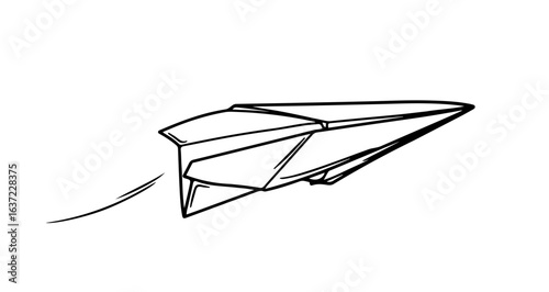 Paper airplane vector illustration for diy crafts and origami projects simple line art drawing for design 100