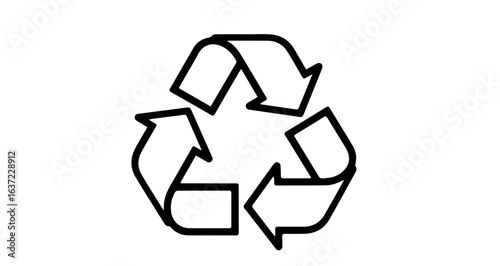 Recycling symbol vector image for eco friendly environment and waste management logo design and sustainable living