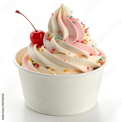 vector realistic soft serve frozen yogurt