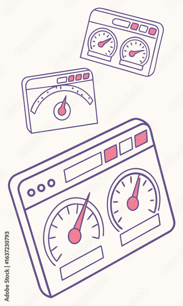 Fototapeta premium Digital speedometer illustration