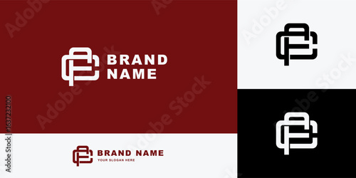 Monogram letter CF or FC with interlock style, text editable use for name card, brand identity, brand clothing ,apparel streetwear