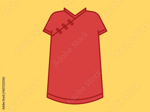 Chinese traditional dress icon. Asian culture vector icon. Flat illustration concept.