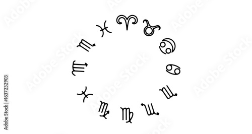 Zodiac signs astrology horoscope symbols aries taurus gemini cancer leo virgo libra scorpio sagittarius capricorn pisces
