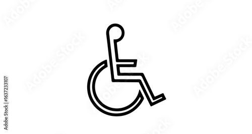 Wheelchair accessible icon vector illustration for disability access and inclusion design and mobility aid symbol 100