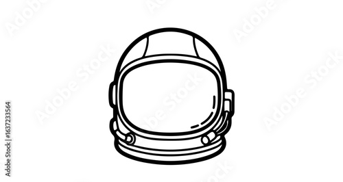 Astronaut helmet vector illustration for space exploration and science fiction projects and designs