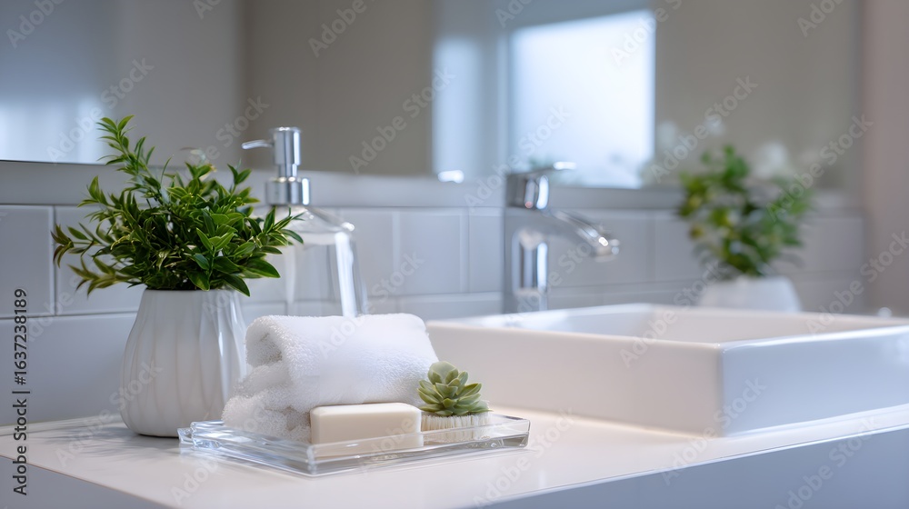 Fototapeta premium Modern White Bathroom Sink