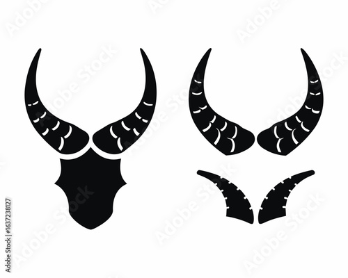 devil horns silhouette vector illustration