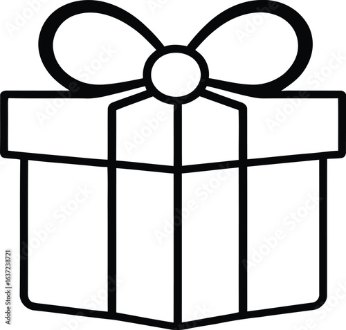 Gift Box Icon - Present with Ribbon and Bow