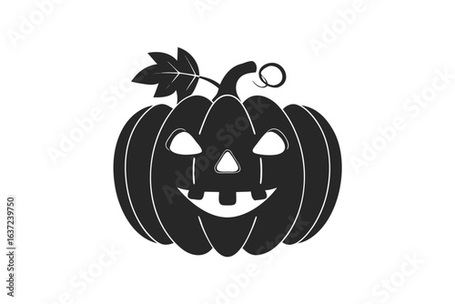 cute pumpkin smile silhouette vector illustration