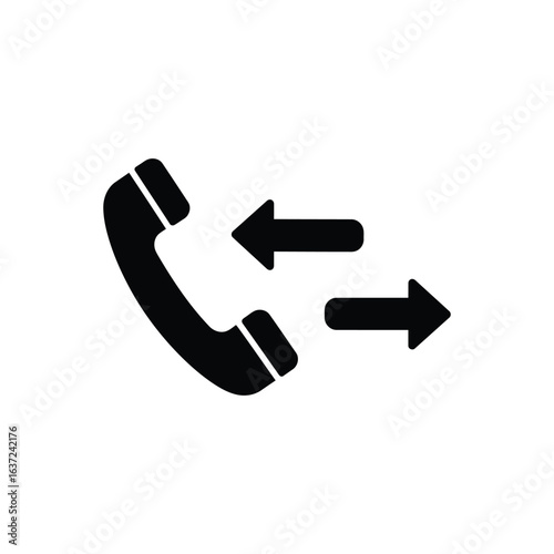 Phone Call Transfer Icon with Arrows illustration Indicating Forwarding or Redirection