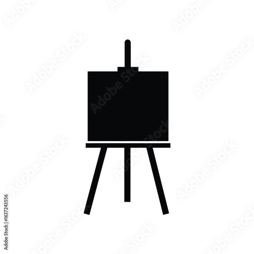 wooden easel with blank canvas vector