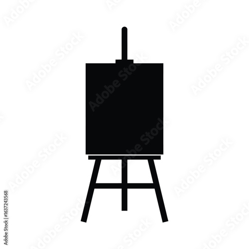 wooden easel with blank canvas vector illustration