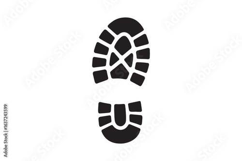 Shoe Sole icon silhouette vector with white background