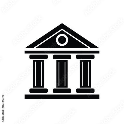 Greek column Flat vector illustration