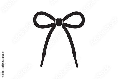 Tied Laces icon silhouette vector with white background