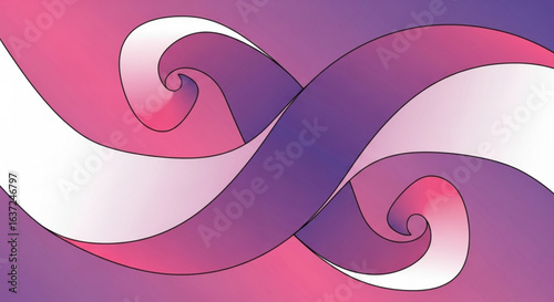 Abstract gradient waves background design vector illustration with pink purple and white color scheme for web and print
